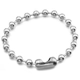 Silver Stainless Steel Link Beads Bracelet for Women