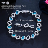 Yellow Red CZ Crystal Oval Shape Bangle Bracelet for Ladies