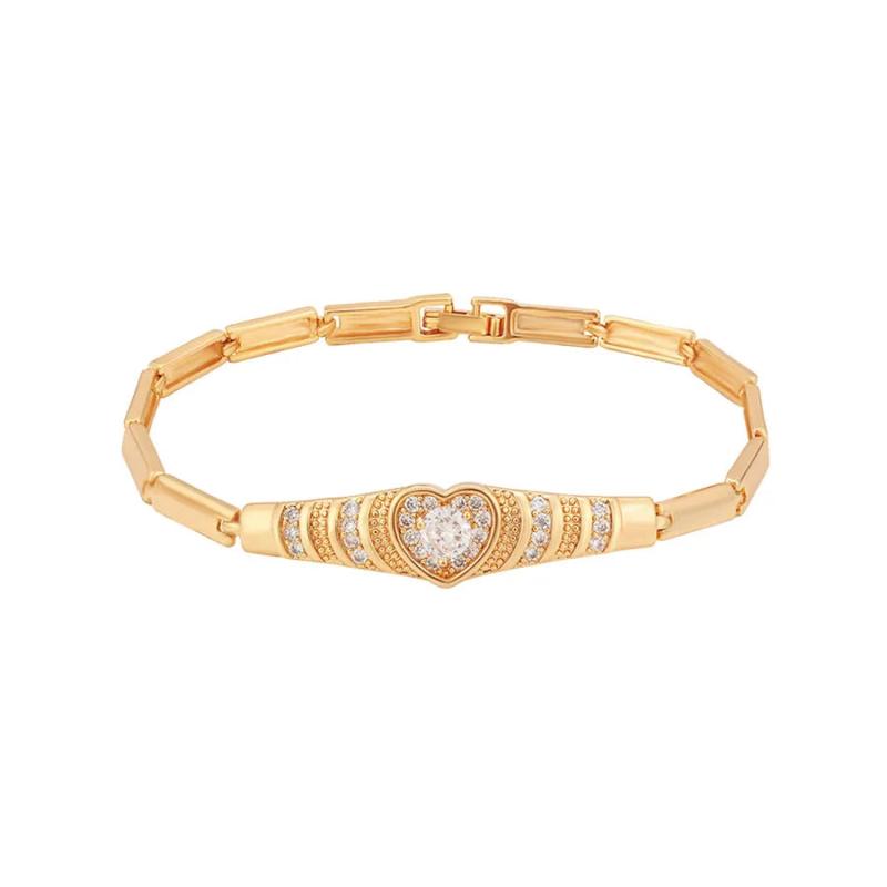 Heart Zircon Watch Bracelet Women Jewelry 18k CZ Gift