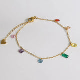 Rainbow CZ Zircon Bracelet Women Girls Jewelry