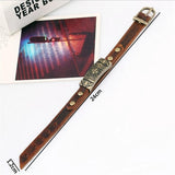 Vintage Leather Jewelry Cross Bracelet Men's Brown