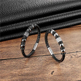 Janeyacy Jewelry Leather Bracelet Men Retro Women Bracelet Charm