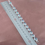 Water Drop Zirconia Link Chain Bracelet for Women