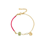 Hetian Jade Bracelet Women Girl Red Rope Vintage Birthday Gift