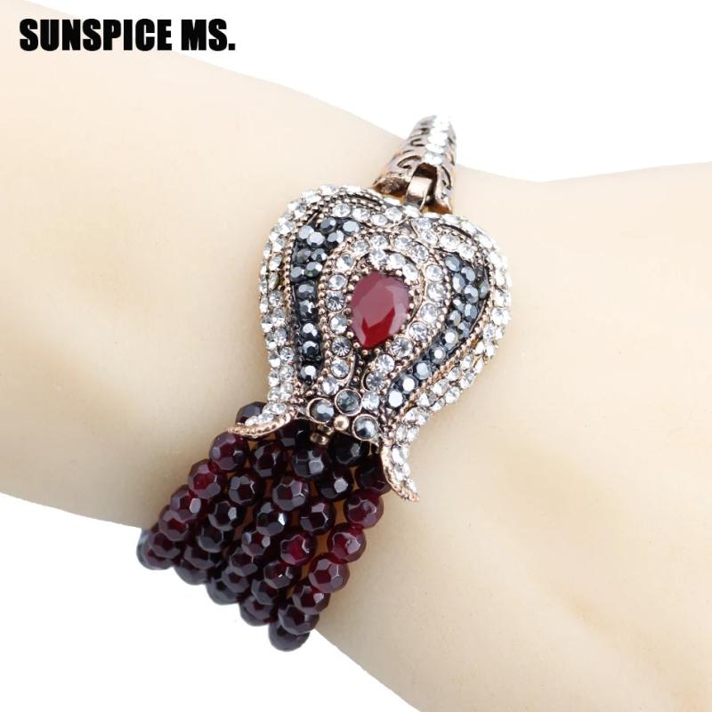 Vintage Bohemia Natural Stone Bead Chain Bracelet