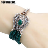 Vintage Bohemia Natural Stone Bead Chain Bracelet