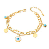 Dainty Stainless Steel Evil Eye Bracelet for Women