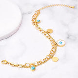 Dainty Stainless Steel Evil Eye Bracelet for Women