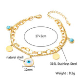 Dainty Stainless Steel Evil Eye Bracelet for Women