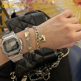 Punk Silver Heart OT Clasp Bracelet Stellaluna Party Jewelry Accessory