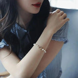 Crystal Moon Pearl Bracelet Vintage Jewelry Lady Banquet Hand Chain
