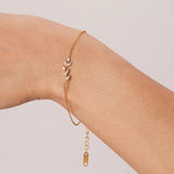 Stainless Steel Bling CZ Bracelet Adjustable Wrist Jewelry Chain