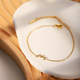Stainless Steel Bling CZ Bracelet Adjustable Wrist Jewelry Chain
