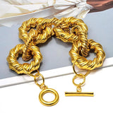 Chunky Metal Cuff Bracelet for Women