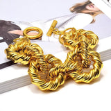 Chunky Metal Cuff Bracelet for Women