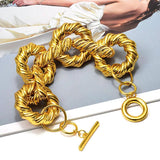 Chunky Metal Cuff Bracelet for Women