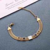 B540 Italian 8mm Mesh Link Chain Bracelet Women Adjustable