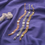 B540 Italian 8mm Mesh Link Chain Bracelet Women Adjustable