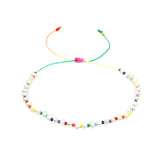 Boho Freshwater Pearl Bracelet Rainbow Bead Jewelry