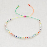 Boho Freshwater Pearl Bracelet Rainbow Bead Jewelry