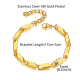 Stainless Steel Biker Chain Bracelet 3MM Irregular Punk Bangles