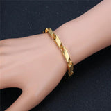 Stainless Steel Biker Chain Bracelet 3MM Irregular Punk Bangles