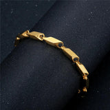 Stainless Steel Biker Chain Bracelet 3MM Irregular Punk Bangles