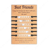 6Pcs Matching Distance Heart Bracelet Hollow Heart Wristband for Women Girl
