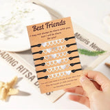 6Pcs Matching Distance Heart Bracelet Hollow Heart Wristband for Women Girl