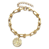 Catholic Stainless Steel Jesus Charm Bracelet For Women