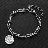Catholic Stainless Steel Jesus Charm Bracelet For Women
