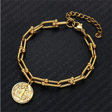 Catholic Stainless Steel Jesus Charm Bracelet For Women