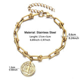 Catholic Stainless Steel Jesus Charm Bracelet For Women