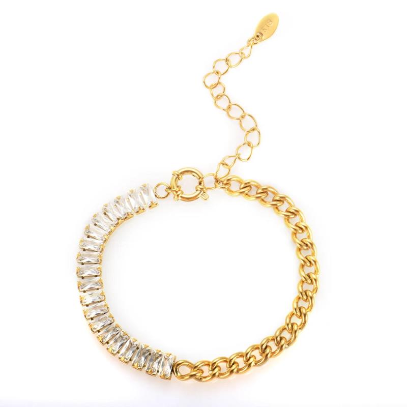Zircon Women Bracelet Stainless Steel Chain Bracelet Gift