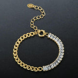 Zircon Women Bracelet Stainless Steel Chain Bracelet Gift