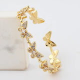 Crystal Butterfly Bangle Zircon Open Bracelet for Women