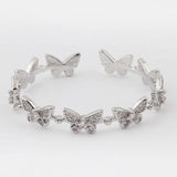 Crystal Butterfly Bangle Zircon Open Bracelet for Women
