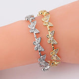 Crystal Butterfly Bangle Zircon Open Bracelet for Women