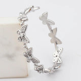 Crystal Butterfly Bangle Zircon Open Bracelet for Women