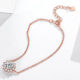 Flower 1ct AAAAA Zircon Bracelet Silver Bangles for Women