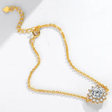 Flower 1ct AAAAA Zircon Bracelet Silver Bangles for Women