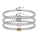 Pink Cubic Zirconia Tennis Bracelet for Women
