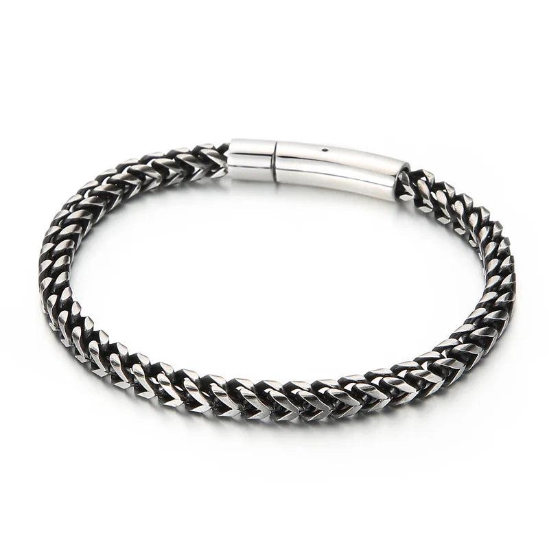 Men's Stainless Steel Whip Chain Bracelet Biker Jewelry