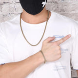 Men's Stainless Steel Whip Chain Bracelet Biker Jewelry