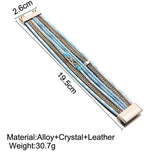 Bohemia Beads Crystal Leather Bracelets Magnetic Buckle Women's Pulseras