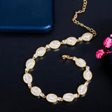 Pera CZ Adjustable Chain Link Bracelet for Birthday Gift B224
