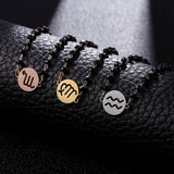 Zodiac Stainless Steel Chain Bracelet Set Plating Jewelry