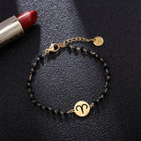 Zodiac Stainless Steel Chain Bracelet Set Plating Jewelry
