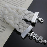Mesh Woven Bracelets Retro Vintage Jewelry with 925 Silver Gift