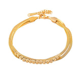 316L Stainless Steel Rose Silver 3 Layers Bracelets For Women